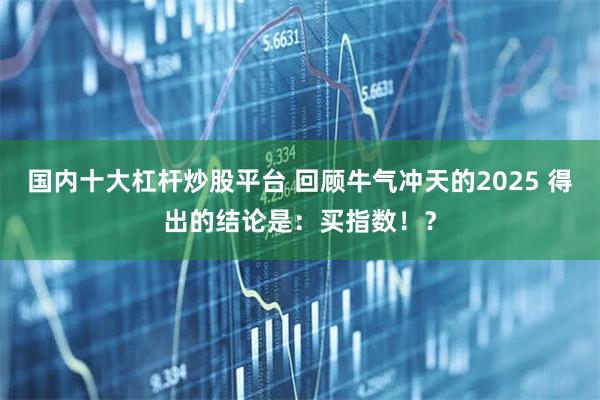 国内十大杠杆炒股平台 回顾牛气冲天的2025 得出的结论是：买指数！？